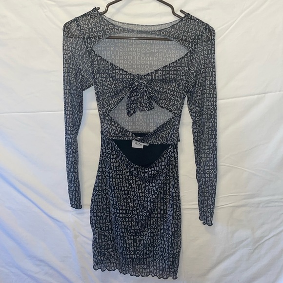 Princess Polly | Text Me Mini Dress Black | Size 2 - Picture 2 of 4